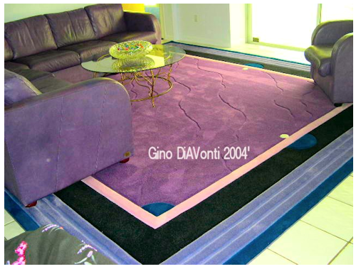 Custom Designed and Carved Area Rug in a Contemporary Setting. Punta Gorda, FL.