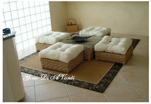 Custom Area Rug with Sisal Dield and Fabric Border. Naples, FL