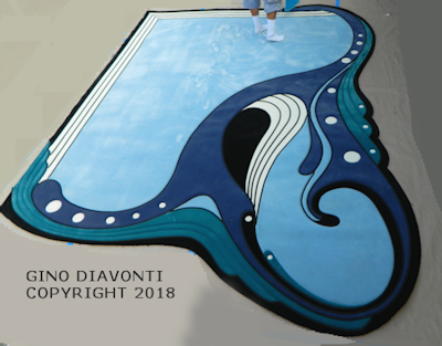 This shows the custom designed and carved area rug with the rope installed. Gino has to do this after the rug is carved.